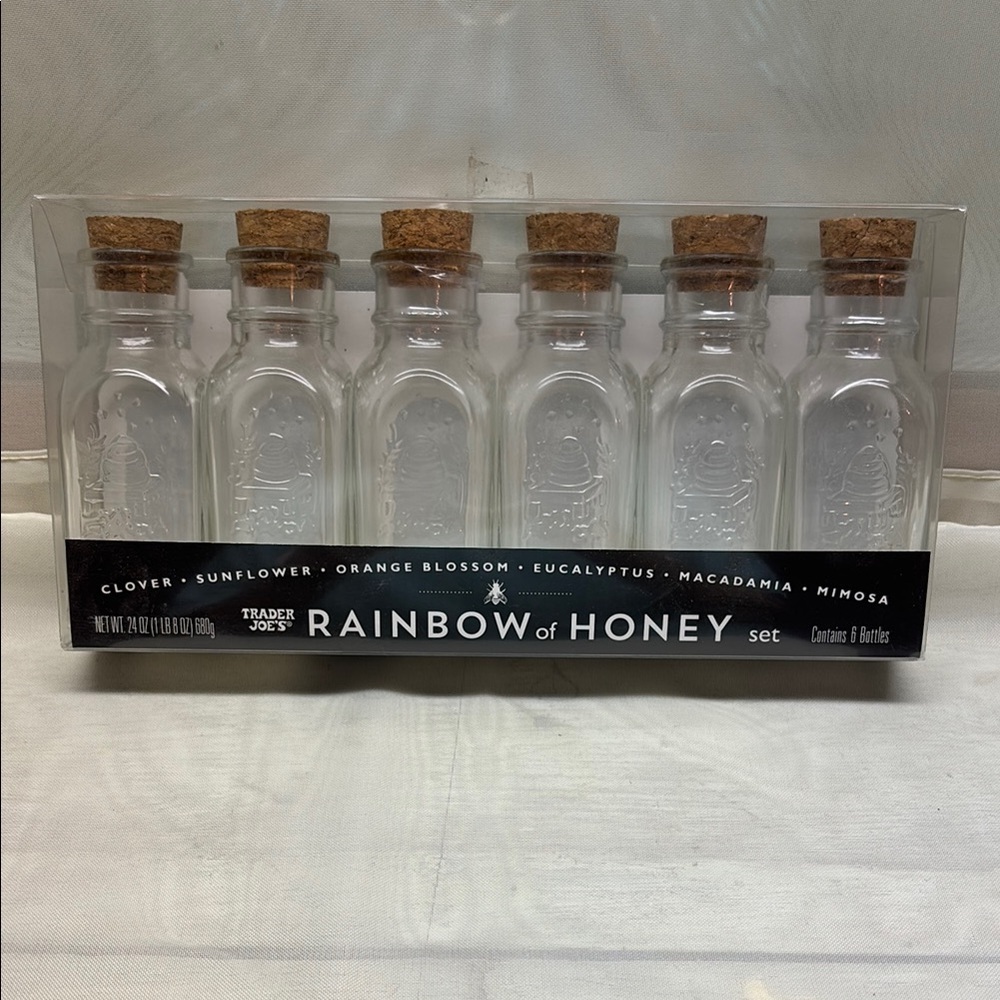 Honey Glass Jars Set with Corks Trader Joe’s Rainbow of Honey